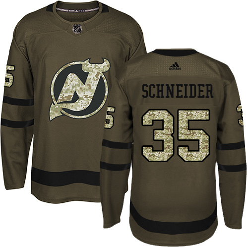 Herren New Jersey Devils Eishockey Trikot Cory Schneider #35 Authentic Grün Salute to Service